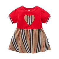 Cotton High Quality Classic Stripe Short-sleeve Dress - PrettyKid