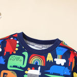 Autumn Winter Thickened Round Neck Cartoon Print Pullover Boy Wholesale Clothing - PrettyKid