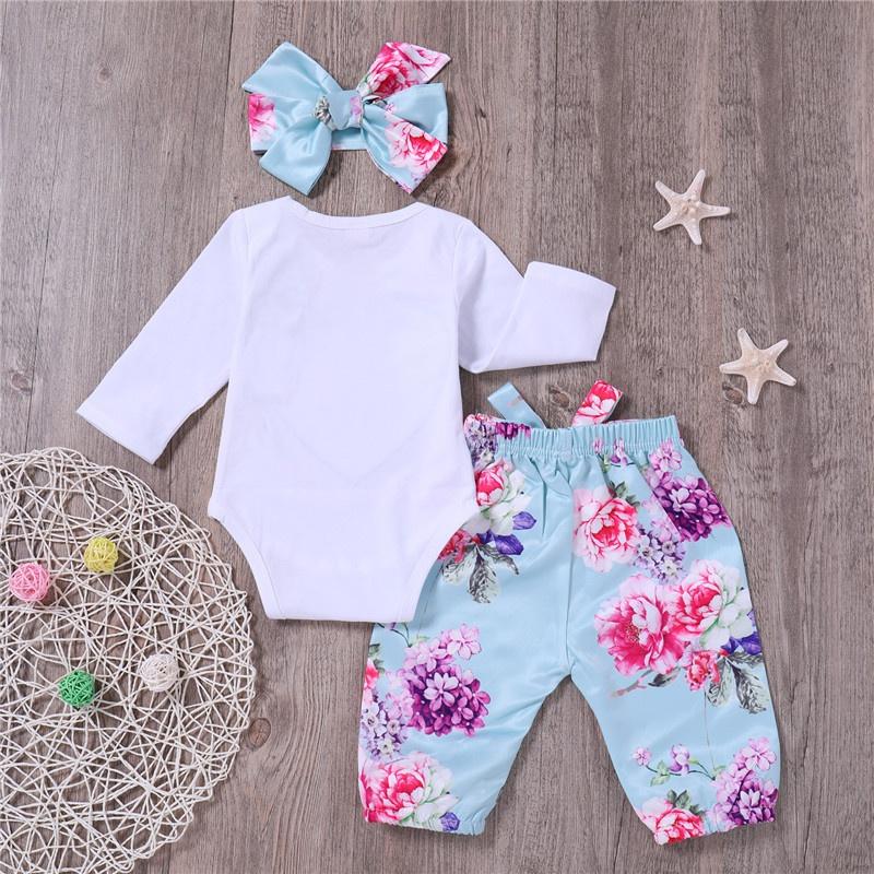 Pretty Floral Bodysuit and Pants and Headband Set - PrettyKid