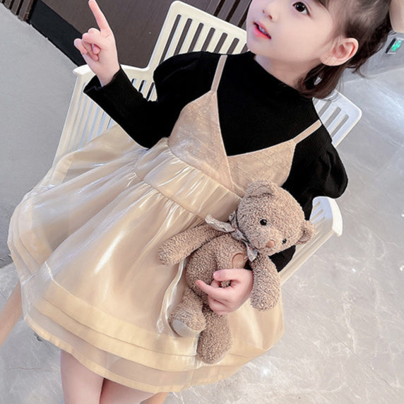 18months-6years Toddler Girl Dresses Fake Two-Piece Princess Dress Children's Clothing Wholesale - PrettyKid