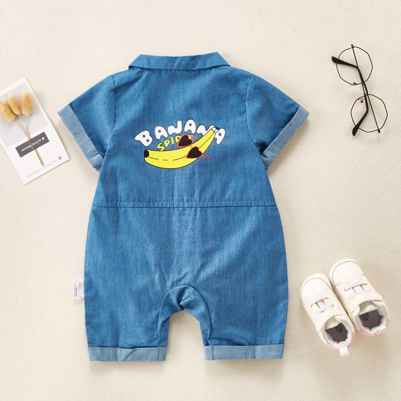 Baby Bowknot Denim Bodysuit - PrettyKid