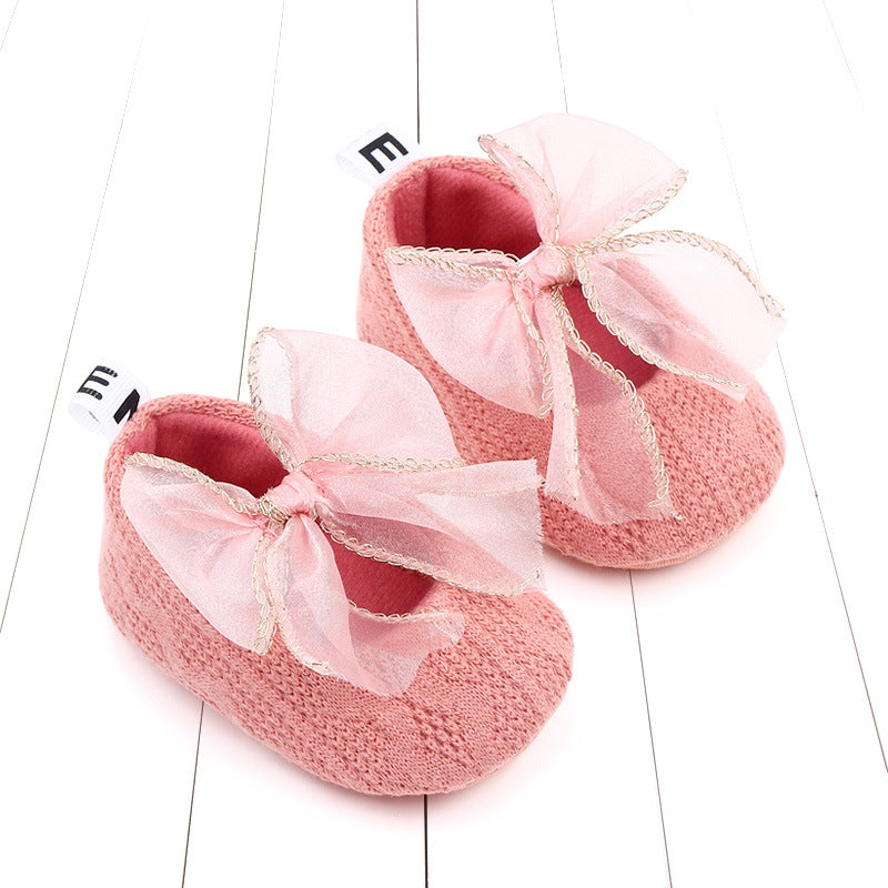 Bow Knitted Soft-sole Baby Toddler Shoes - PrettyKid