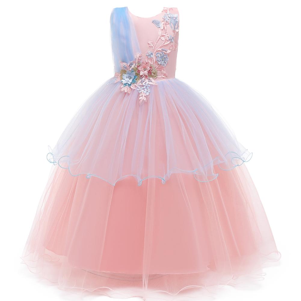 Girls Prom Dress Long Princess Tutu Skirt Children Performance Clothes - PrettyKid