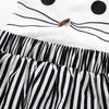 Cute Cat Embroidery Striped Design Dress For Baby Girls - PrettyKid