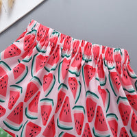 Letter Print Top & Watermelon Print Skirt - PrettyKid