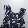 Girls Ruffle Collar Lace Dress Floral Sleeveless Dress - PrettyKid