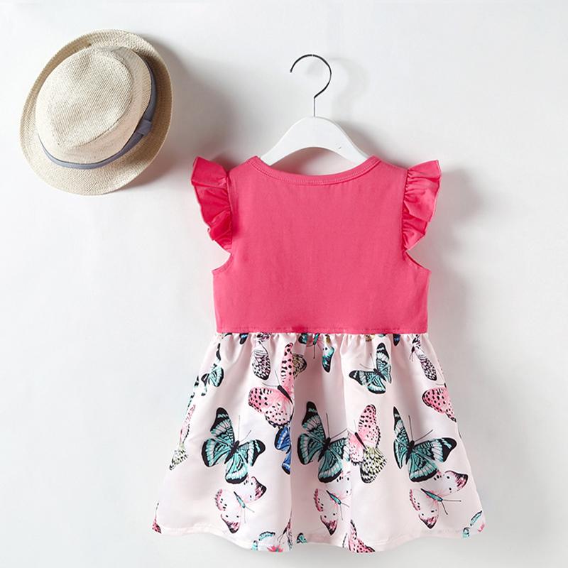 Girl Sleeveless Butterfly Print Dress - PrettyKid