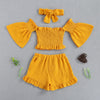 12months-5years Toddler Girl Sets Summer Children's Clothing Three-Piece Set Girls Suit Solid Color - PrettyKid