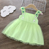 Sling Solid Patchwork Tulle Dress Wholesale children's clothing - PrettyKid