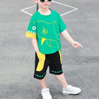 Boy Shark Pattern Sporty Suit - PrettyKid