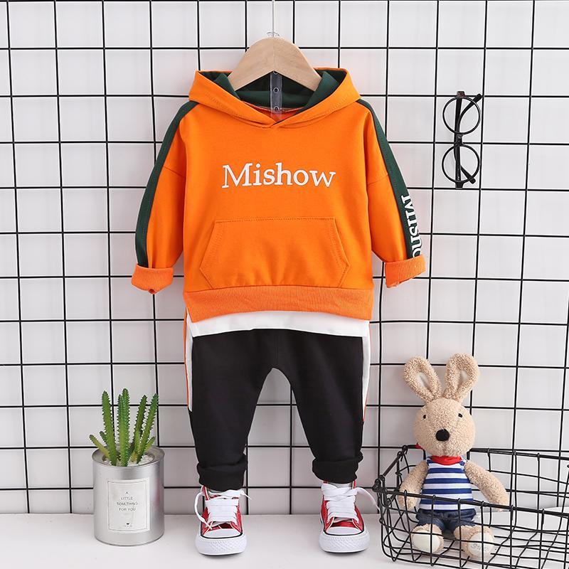 2-piece Letter Hooded Sweatshirt and Pants Set(No Shoes) - PrettyKid