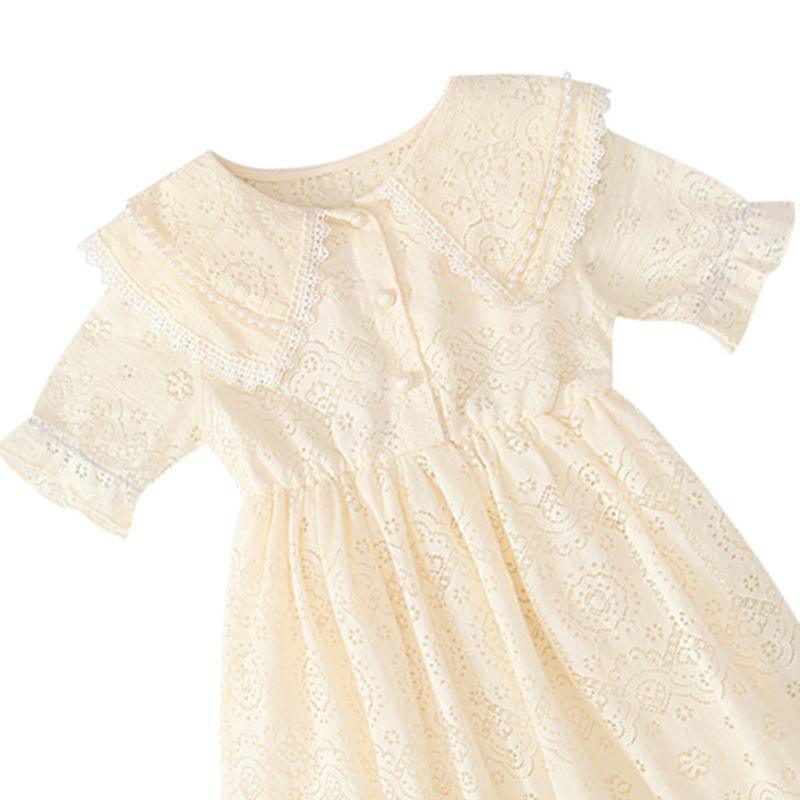 Girl Lace Pattern Doll Collar Summer Dress Children's Clothing - PrettyKid