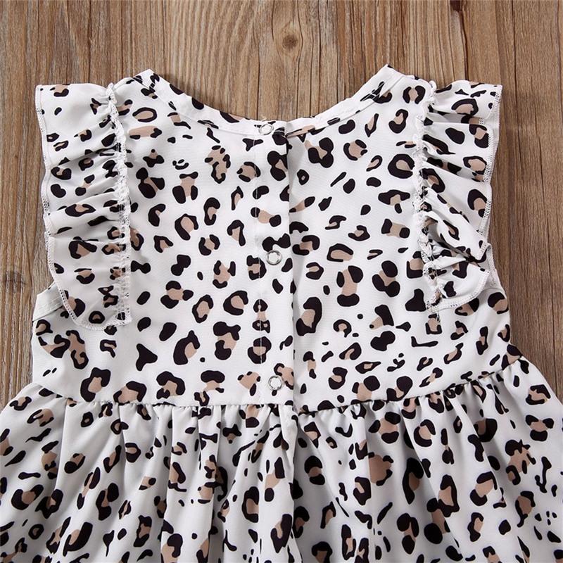 2-piece Leopard Pattern Dress & Headband for Toddler Girl Children's clothing wholesale - PrettyKid