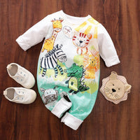 Baby's Jumpsuit with Cartoon Animals Patterns - PrettyKid