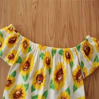 Toddler Girl Short Sunflower Top & Skirt & Shorts - PrettyKid