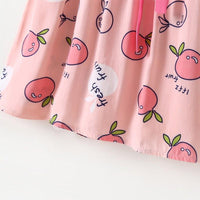 Toddler Girl Apple Print V-neckline Slip Dress - PrettyKid