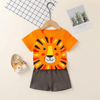 2-piece Lion Pattern T-shirt & Shorts for Baby Boy - PrettyKid