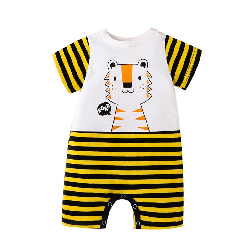 Baby Tiger Pattern Striped Bodysuit - PrettyKid