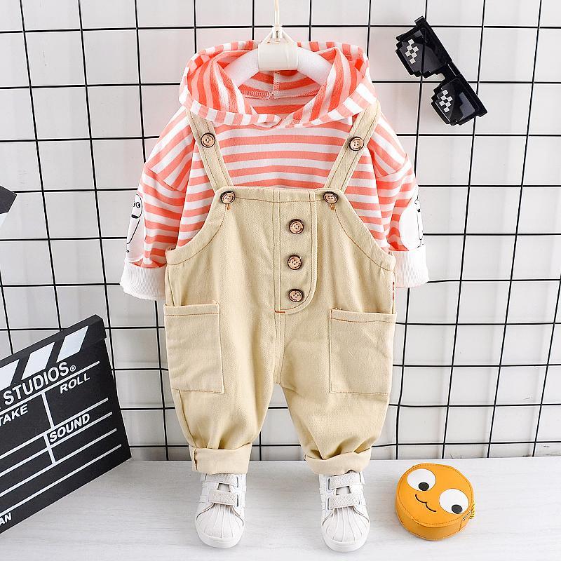 2-piece Striped Hoodie & Braces for Children Boy - PrettyKid