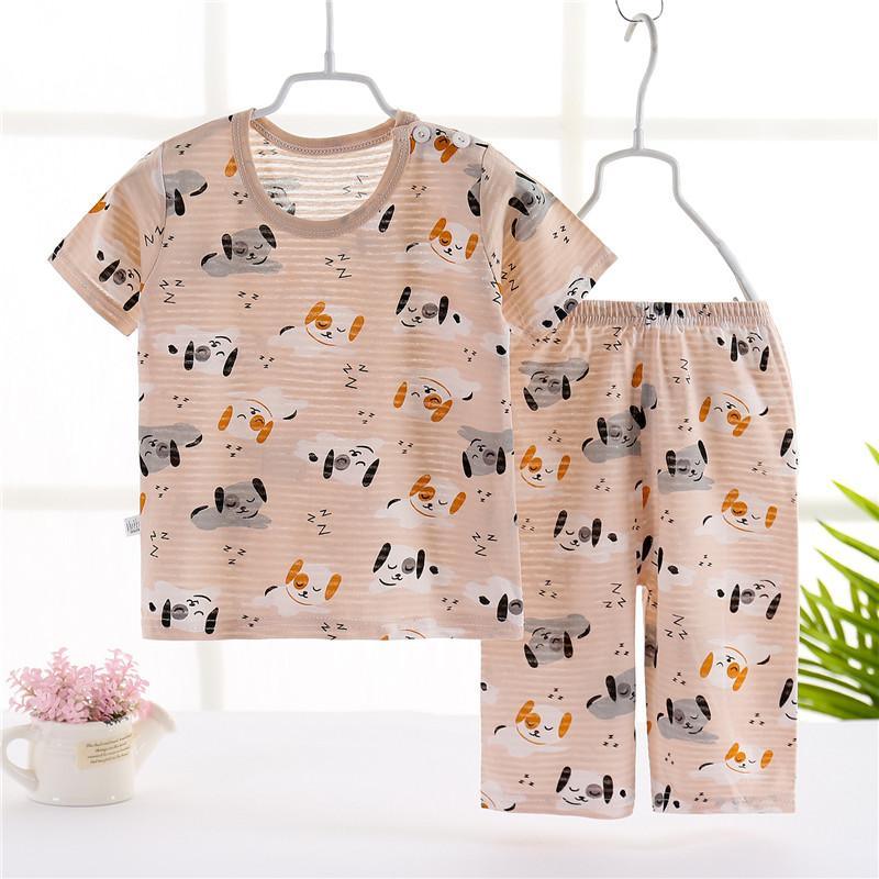 Toddler Boy Dinosaur Pattern Pajamas Sets - PrettyKid