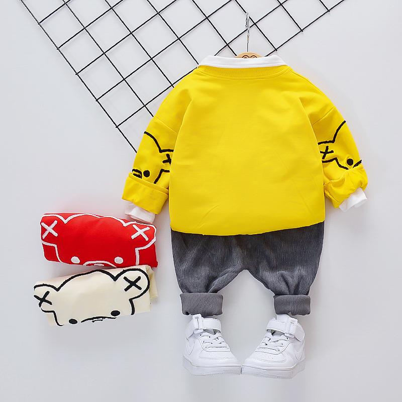 2-piece Bear Pattern Sweatshirts & Pants for Children Boy - PrettyKid