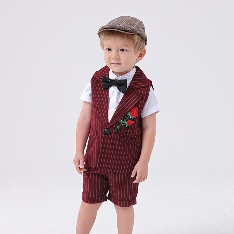 3Pcs Handsome Striped Suit Set - PrettyKid