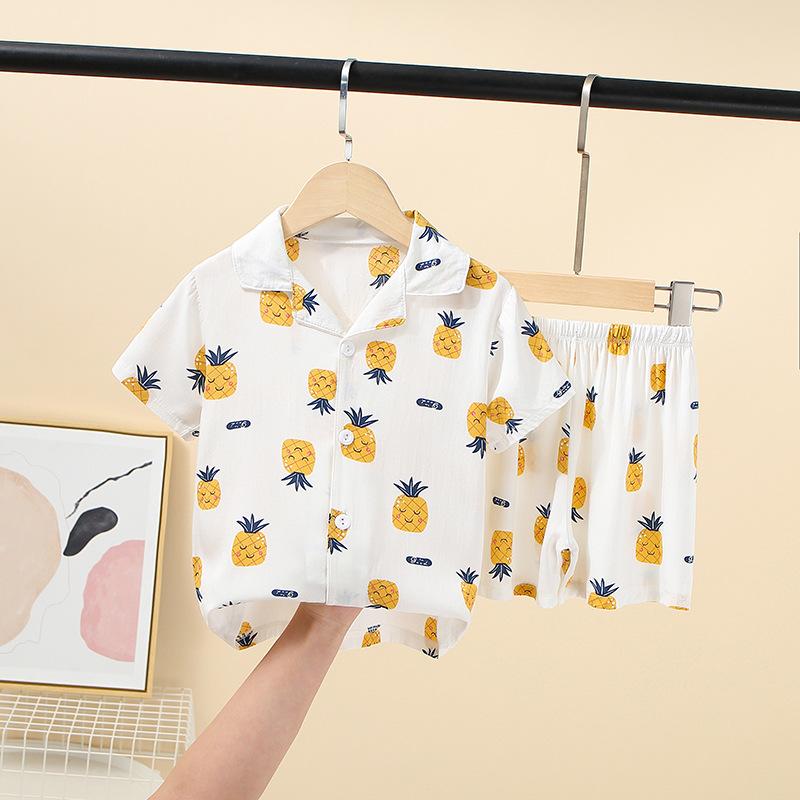 Grow Boy Pineapple Print Pajamas Sets - PrettyKid