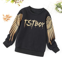 Letter Pattern Fleece-lined Sweatshirts for Boy - PrettyKid