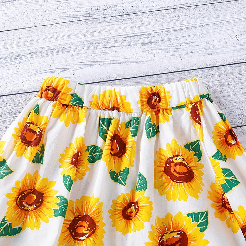 2-piece Sunflower Pattern Dress Set for Toddler Girl - PrettyKid