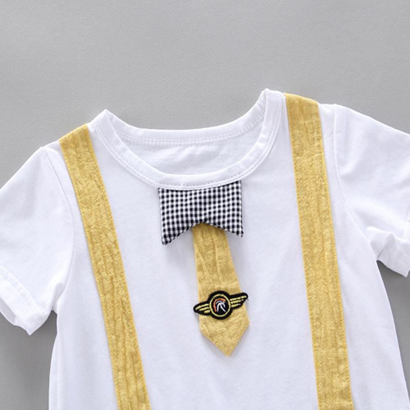 Toddler Boy Bow Tie Graphic T-shirt & Solid Color Shorts Wholesale Children's Clothing - PrettyKid