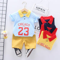 Toddler Boy Numbers Polo Shirt T-shirt & Shorts Wholesale Children's Clothing - PrettyKid