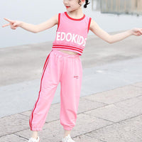 2-piece Letter Pattern Vest & Pants for Girl - PrettyKid