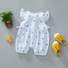 Sweet Pineapple Printed Bowknot Short-sleeve Jumpsuit Children's clothing wholesale - PrettyKid