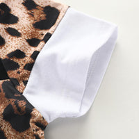 2pcs Fashion Leopard Color-block T-shirt and Pants - PrettyKid