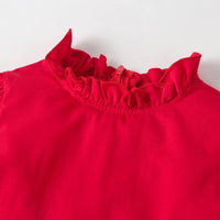 Ruffle Crimson Dress for Toddler Girl Wholesale Children's Clothing - PrettyKid