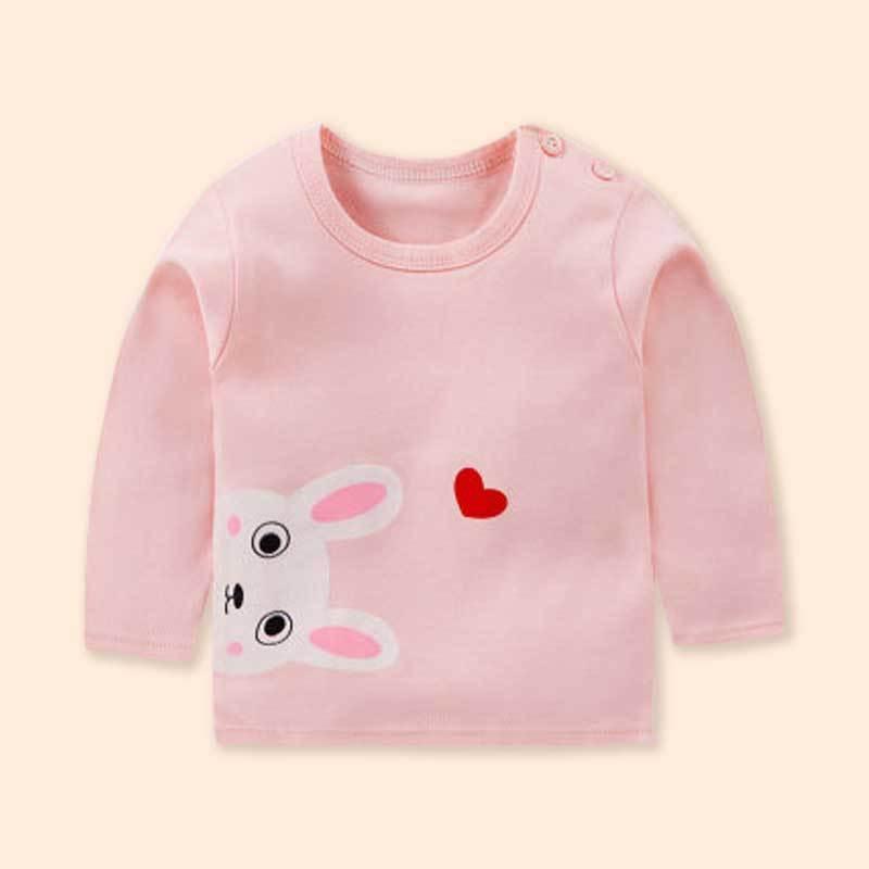 Rabbit Pattern Long Sleeve T-shirt for Toddler Girl Children's Clothing - PrettyKid