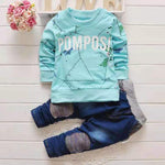 2-piece Letter Pattern Sweatshirt & Pants for Toddler Boy Wholesale Children's Clothing - PrettyKid