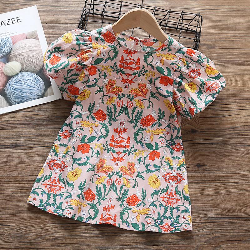 Toddler Girl Puff Sleeve Floral Dress Children's Clothing - PrettyKid