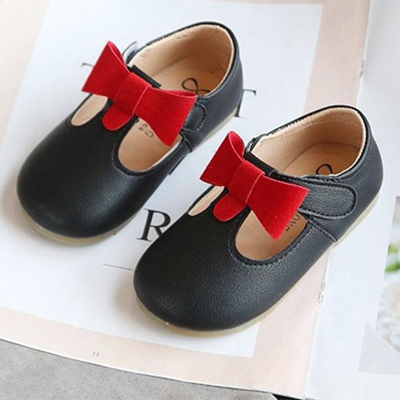 Bowknot Leather Shoes for Toddler Girl - PrettyKid