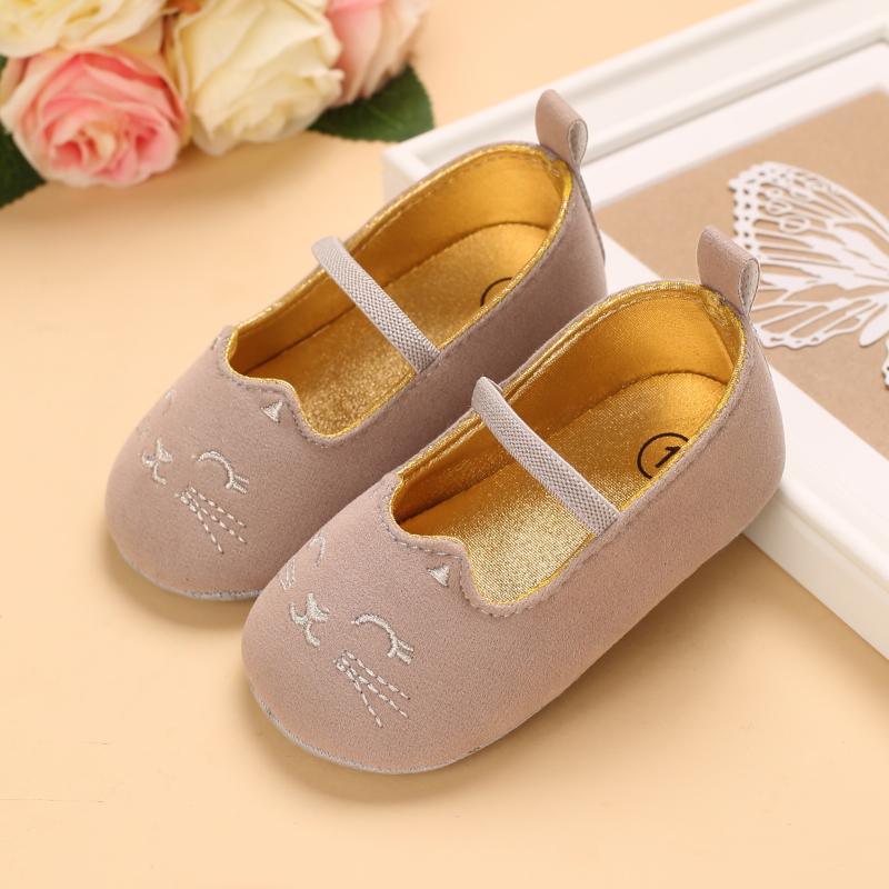 Baby Girl Cartoon Cat Pattern Elastic Band Shoes - PrettyKid