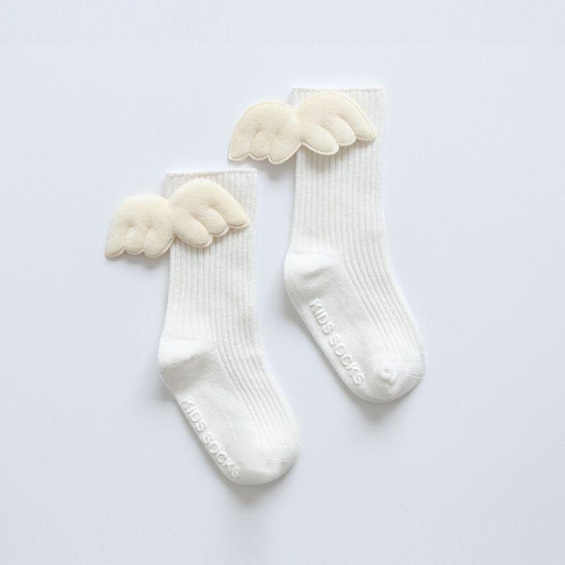 Cute Letter Pattern Soild Wing Decoration Socks - PrettyKid