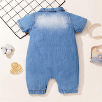 Denim Bodysuit for Baby Wholesale Children's Clothing - PrettyKid