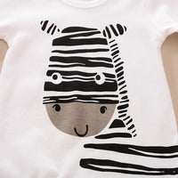 2-piece Zebra Printed Long Sleeve Jumpsuit with Hat Set for Baby Wholesale children's clothing - PrettyKid