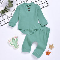 2-piece Solid Pattern Bodysuit & Pants for Baby - PrettyKid