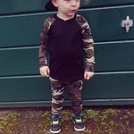 Baby Boys Colorblock Camouflage Tee And Trousers Baby Outfit Sets - PrettyKid