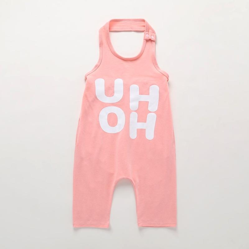 Toddler Girl Letter Pattern Summer Overalls - PrettyKid