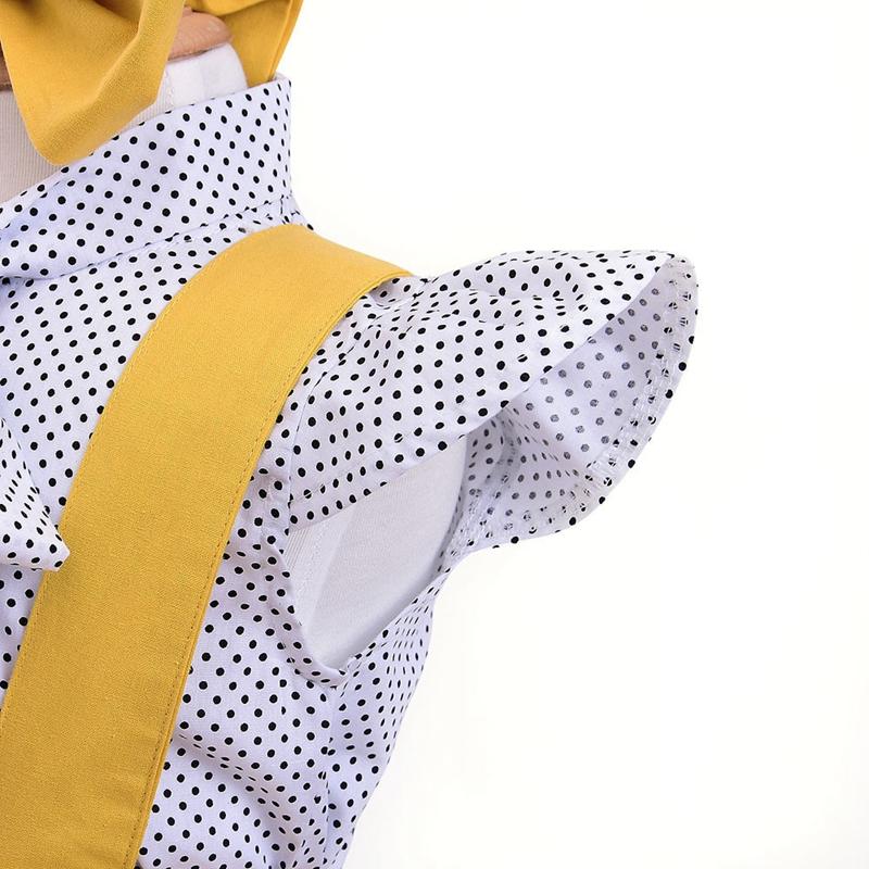 Toddler Girl Polka Dot Pattern Strap Dresses & Bow Headgear Children's Clothing - PrettyKid