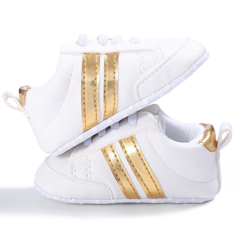 Casual Golden Contrast Prewalker Shoes Children's clothing wholesale - PrettyKid