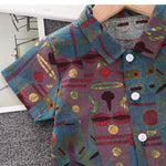 Toddler Boy Egyptian Leaves Shirt Suit - PrettyKid