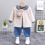 3-piece Bear Toy Coat & Shirt & Pants for Toddler Girl - PrettyKid